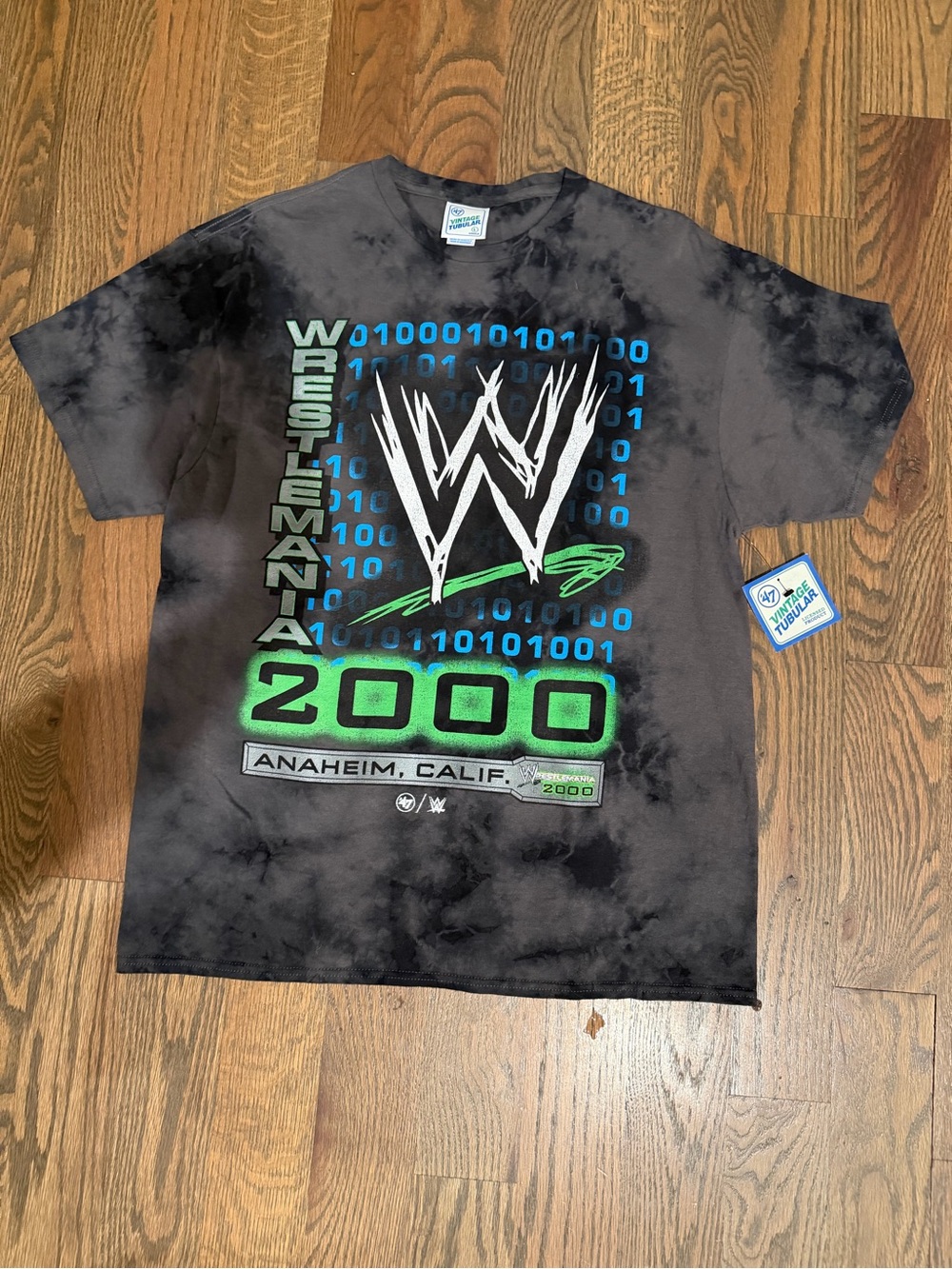 WWE WrestleMania 2000 Black Tie-Dye Graphic Tee